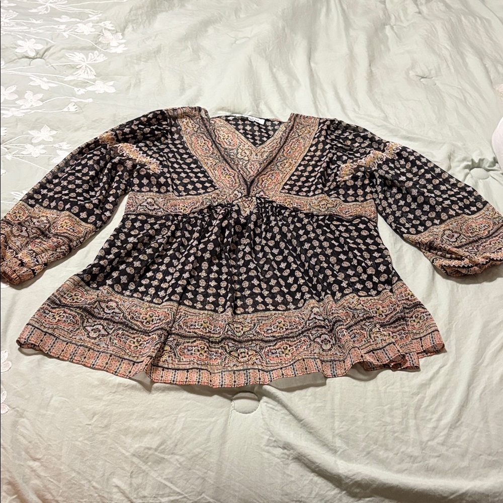 Rose & Olive Multicolor Patterned Blouse